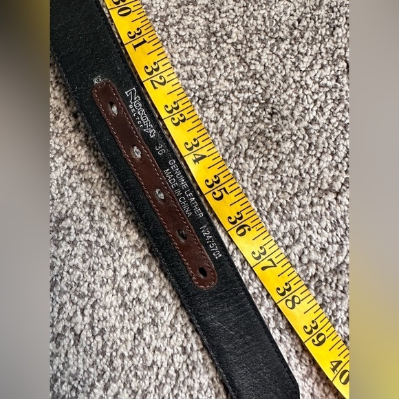 Sold🛍️Men’s Nocona Belt Genuine Leather Western Brown Rhinestone Buckle 3410 - Picture 3 of 15